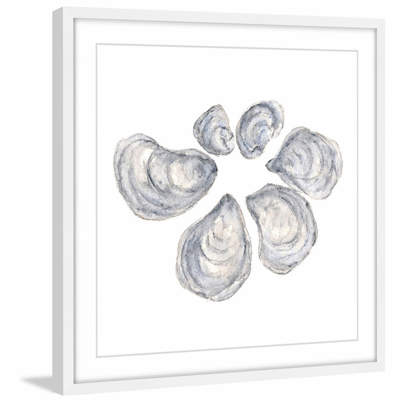 Huîtres - reproduction d'art encadrée, H 24 po x l 24 po x P 1,5 po