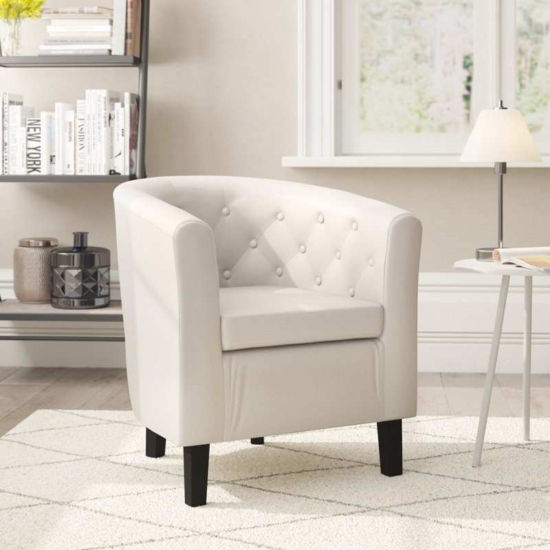 Tarbes Velvet Barrel Chair, Cream