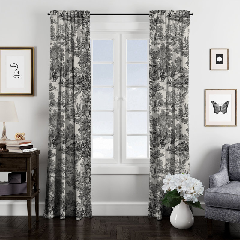 Panneau de rideau simple obscurcissant avec passe-tringle Elysees, Noir, l 50 po x L 96 po