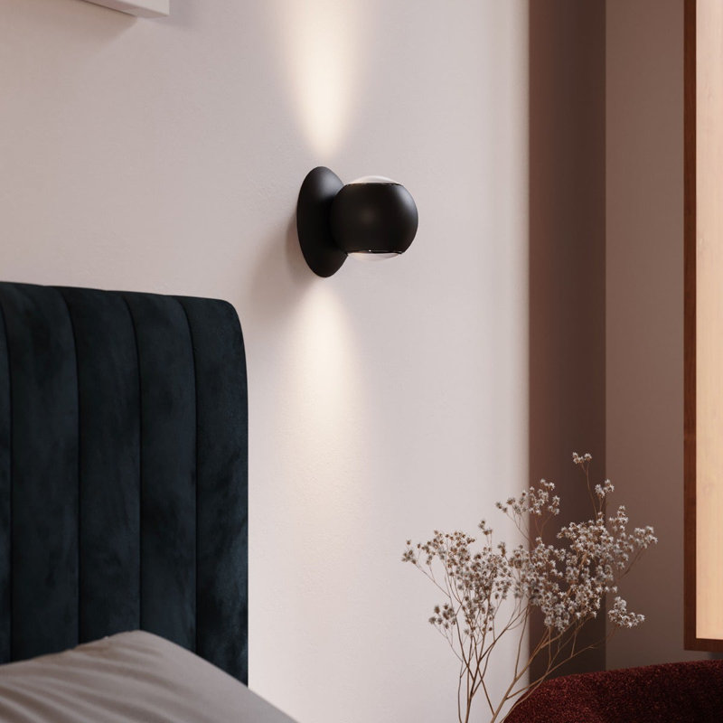 Hemisphere 1 - Light LED Flush Mounted Sconce, Natural Anodized