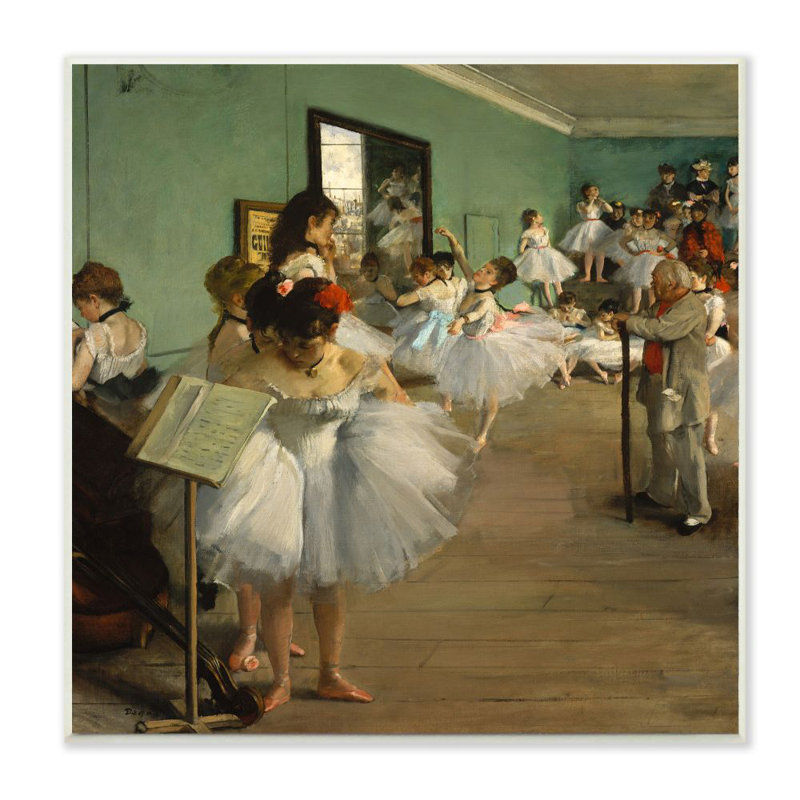 «Degas the Dance Class Ballet Classical» par Edgar Degas, reproduction d'art, H 12 po x l 12 po x P 0,5 po, Plaque en bois