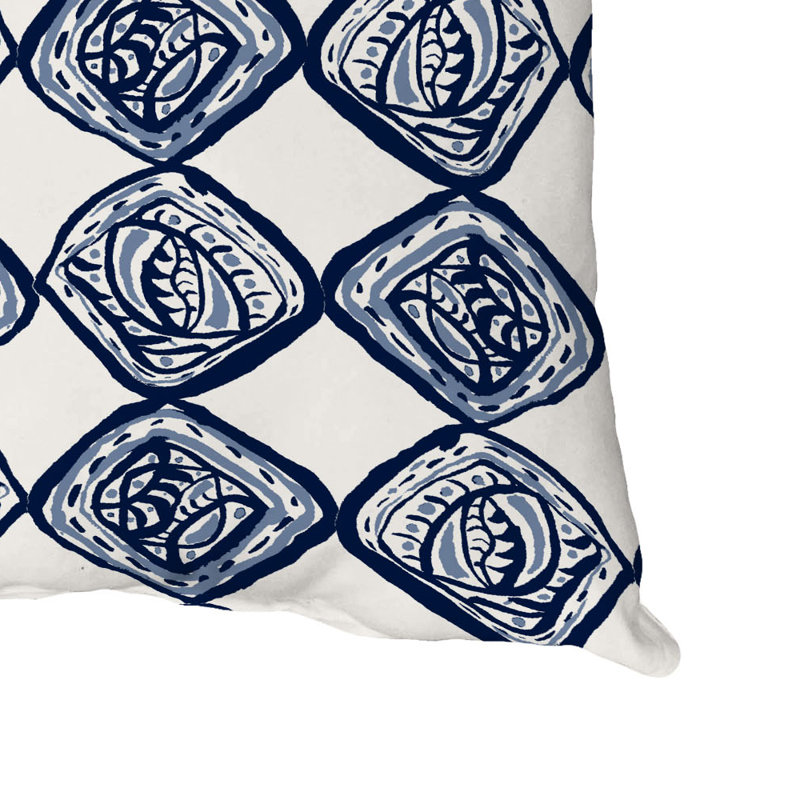 Geometric Reversible Throw Pillow, Navy Blue, 18" x 18"