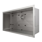 Meribel Stainless Steel 36" L x 18" W Undermount Kitchen Sink with Basket Strainer
