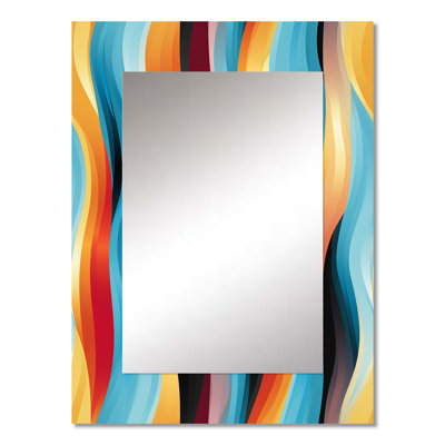 Delainie Popart Striped Rainbow Rhythm - striped  Decorative Wall Mirror, Modern Mirror, Printed Metal Art