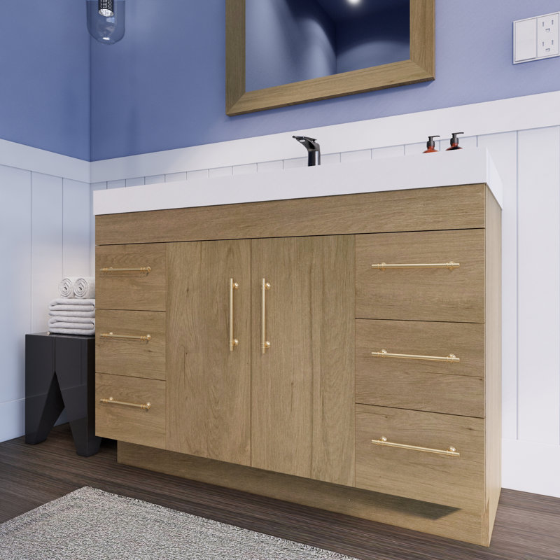 Ensemble de meuble-lavabo simple 48 po Spring, Chêne blanc