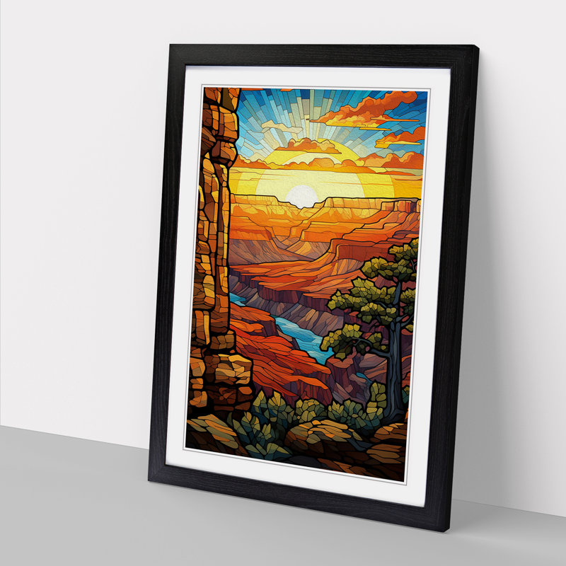 Grand Canyon Nouveau No.2 - Single Picture Frame Print on Wood