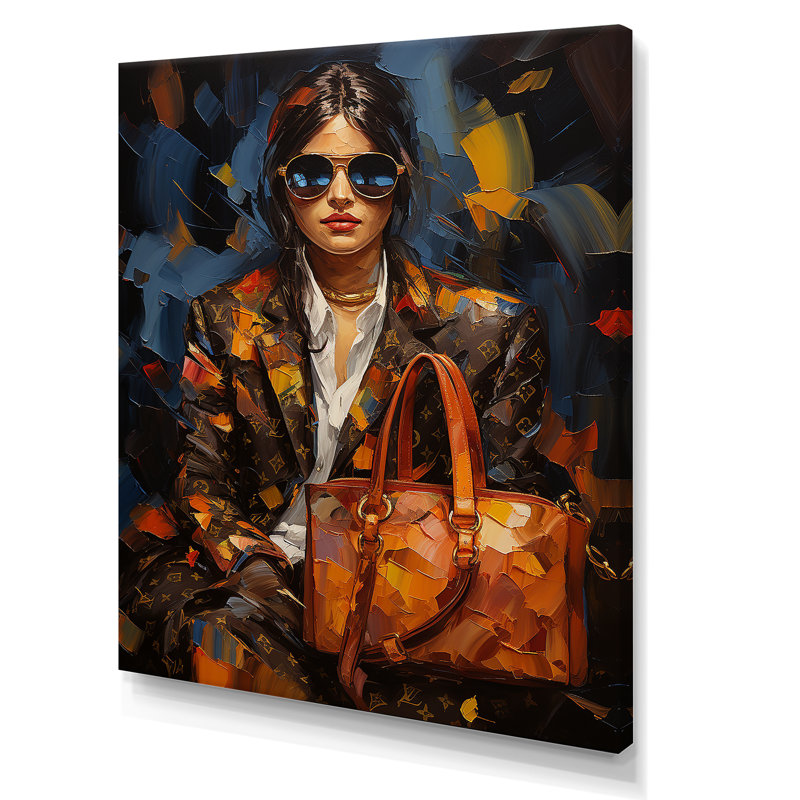 Art sur toile, mode brune et bleue, Toile tendue, H 20 po x l 12 po x P 1 po