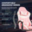 Fauteuil de jeu avec contrôle de la lumière DEL, dossier réglable et inclinable pivotant à hauteur de siège, fauteuil de jeu vidéo ergonomique de bureau de course avec repose-pieds et soutien lombaire.-447347876