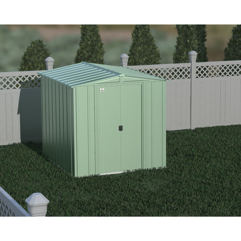 6 ft x 7 ft Sage Green Steel Storage Shed Kit