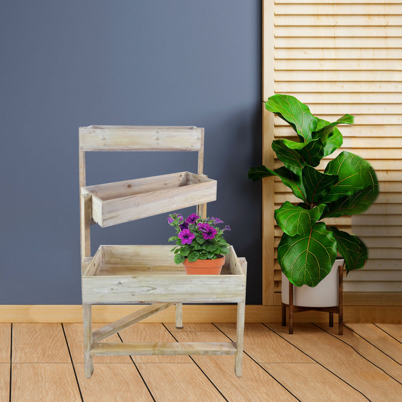 Wood 3-Tier Portable Storage Organizer