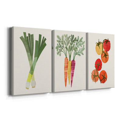 Organic Veg II  -Custom Wrapped Gallery Canvas - 3 Pieces