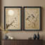 Vintage Botanical Birds and Blossoms Nature Scene - Set of 2 Premium Framed Wall Art Print on Paper 26"x36"-121103695