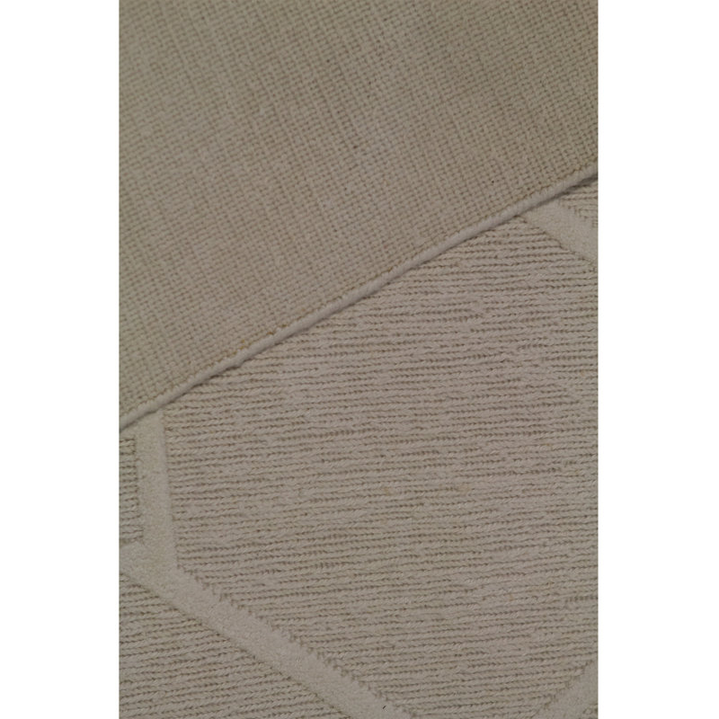 Cotton Geometric Area Rug in Ivory, 8'1" x 9'10"