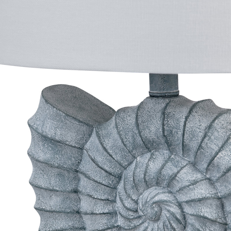 Resin Shell Table Lamp With Shade, Blue