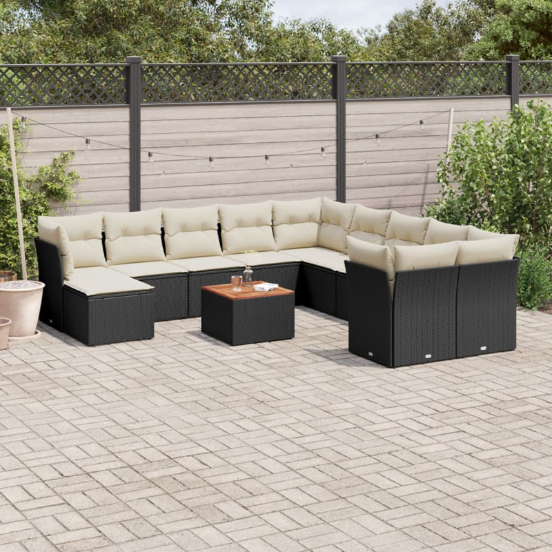 Vidaxl Garden Sofa Set Black