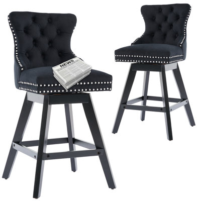Swivel Solid Wood Counter Stool
