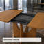 Ensemble de salle à manger extensible en bois massif avec 4 chaises rembourrées, une base à piédestal moderne et un dossier demi-rond