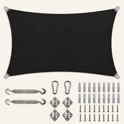 Voile d'ombrage rectangulaire renforcé