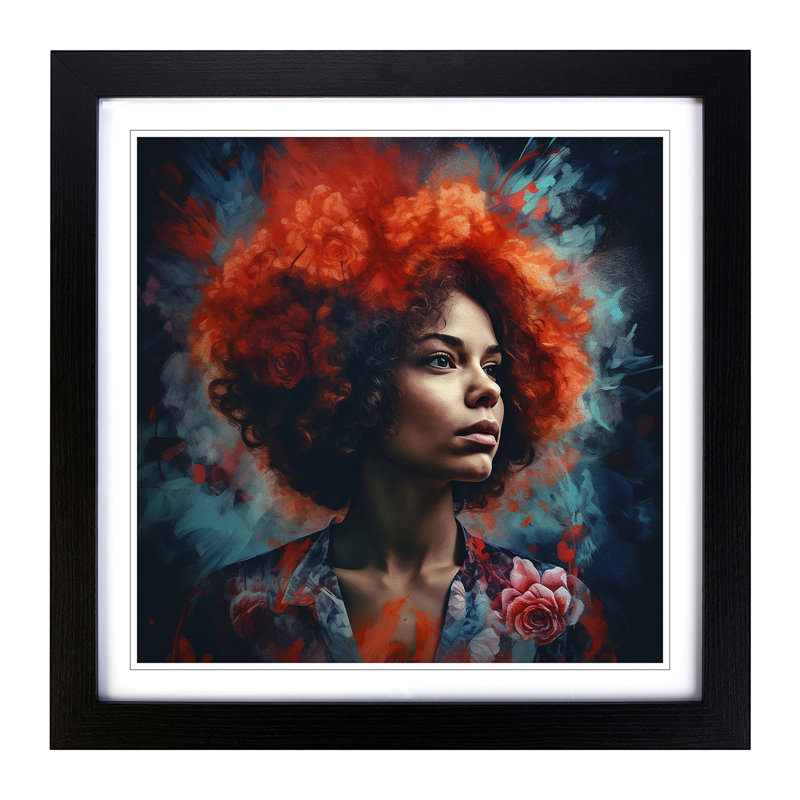 Single Picture Frame Print on Wood, Black Framed