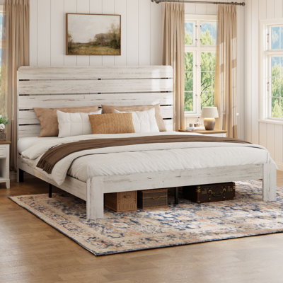 Wooden Bed Frame with Headboard