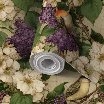 Papier peint à peler et coller, papier peint à motif floral élégant, parchemin auto-adhésif et amovible 24 po x 118 po (60 x 300 cm)
