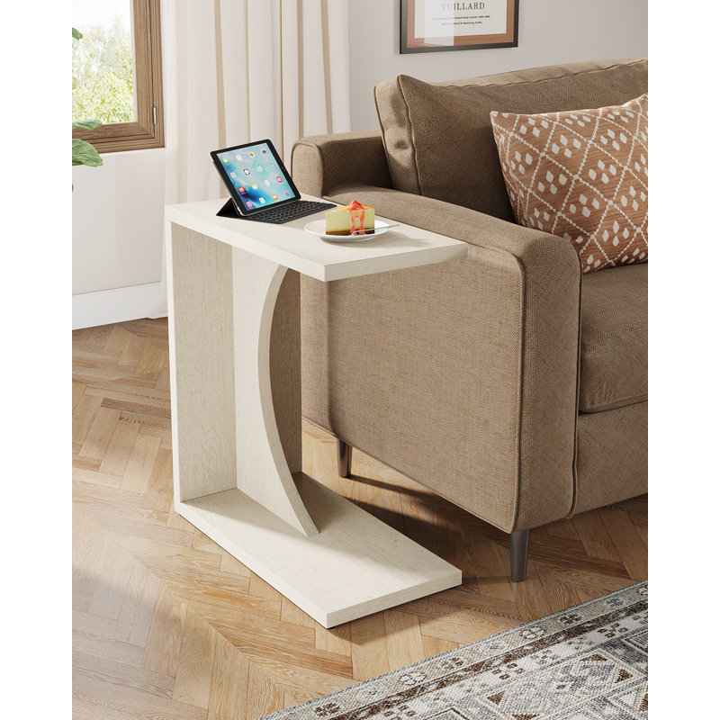 Tables de bout en bois manufacturé Heikki, Beige