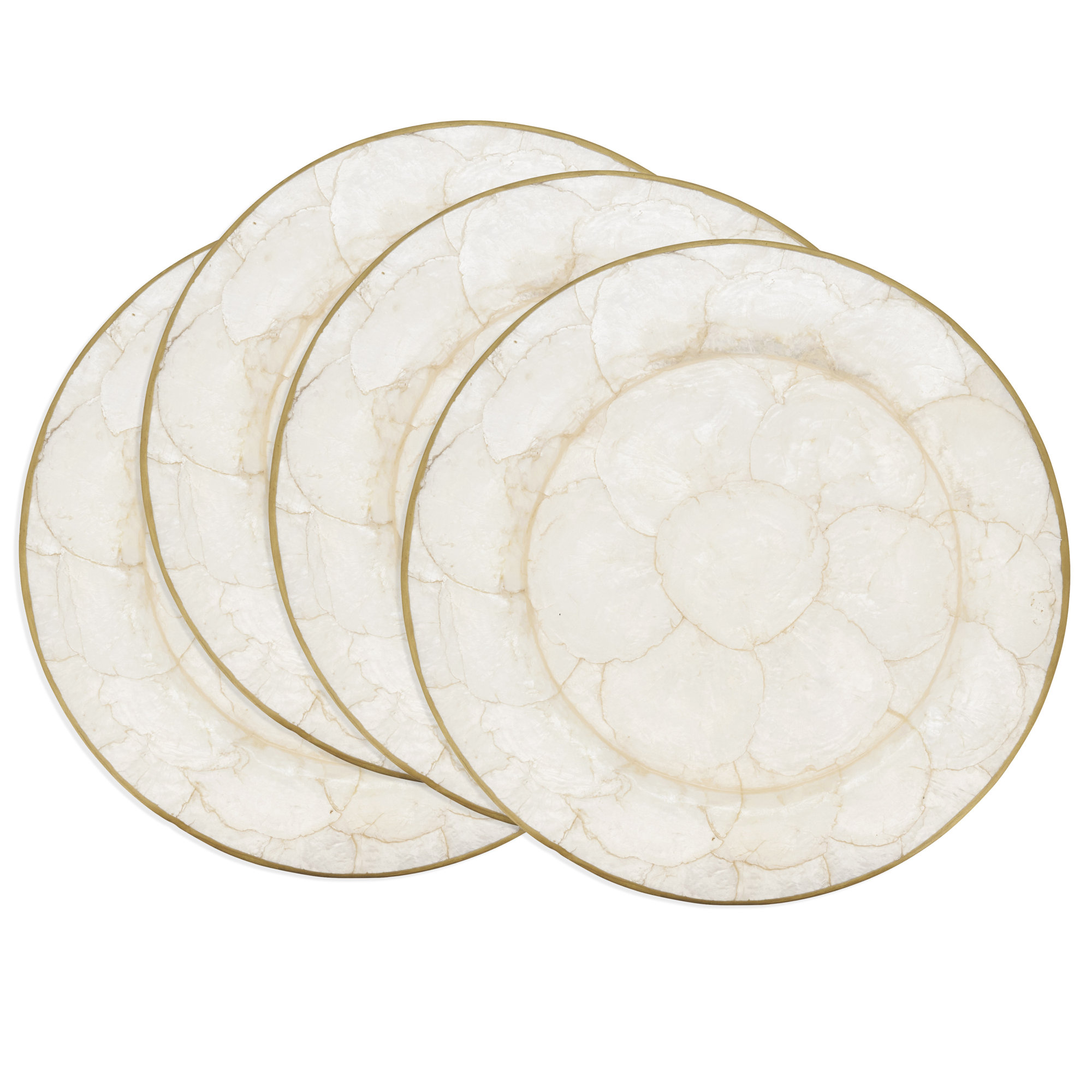 Polished Capiz Charger Plate (Set of 4), Gold