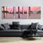 «Pink Beach» par Dennis Frates, art mural en verre acrylique, ensemble de 3 pièces, 72 po x 24 po-101614490