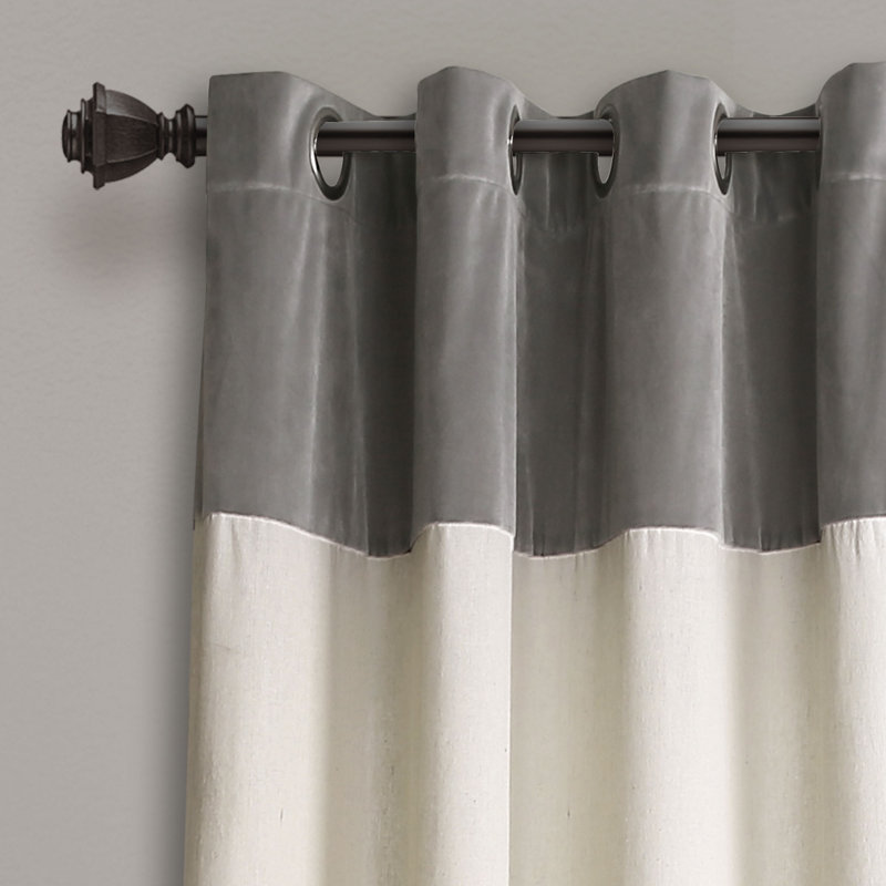 Milo Linen Semi Sheer Curtain Pair, Grey