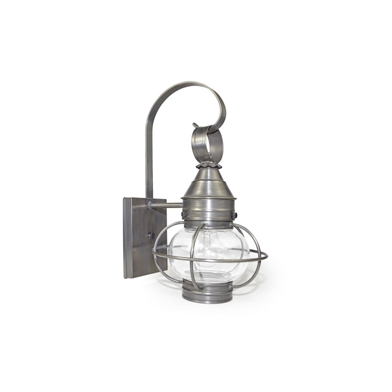 Lanterne murale d'extérieur 1 lumière Onion, Laiton foncé, Transparent, H 12,25 po x l 8 po x P 8 po