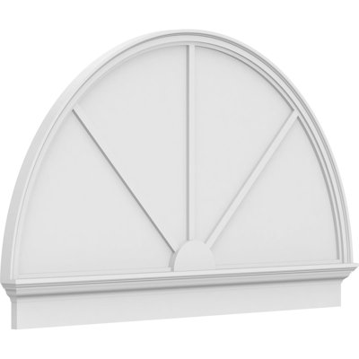 60"W x 36-3/4"H x 2-3/4"P Half Round 3 Spoke Architectural Grade PVC Combination Pediment