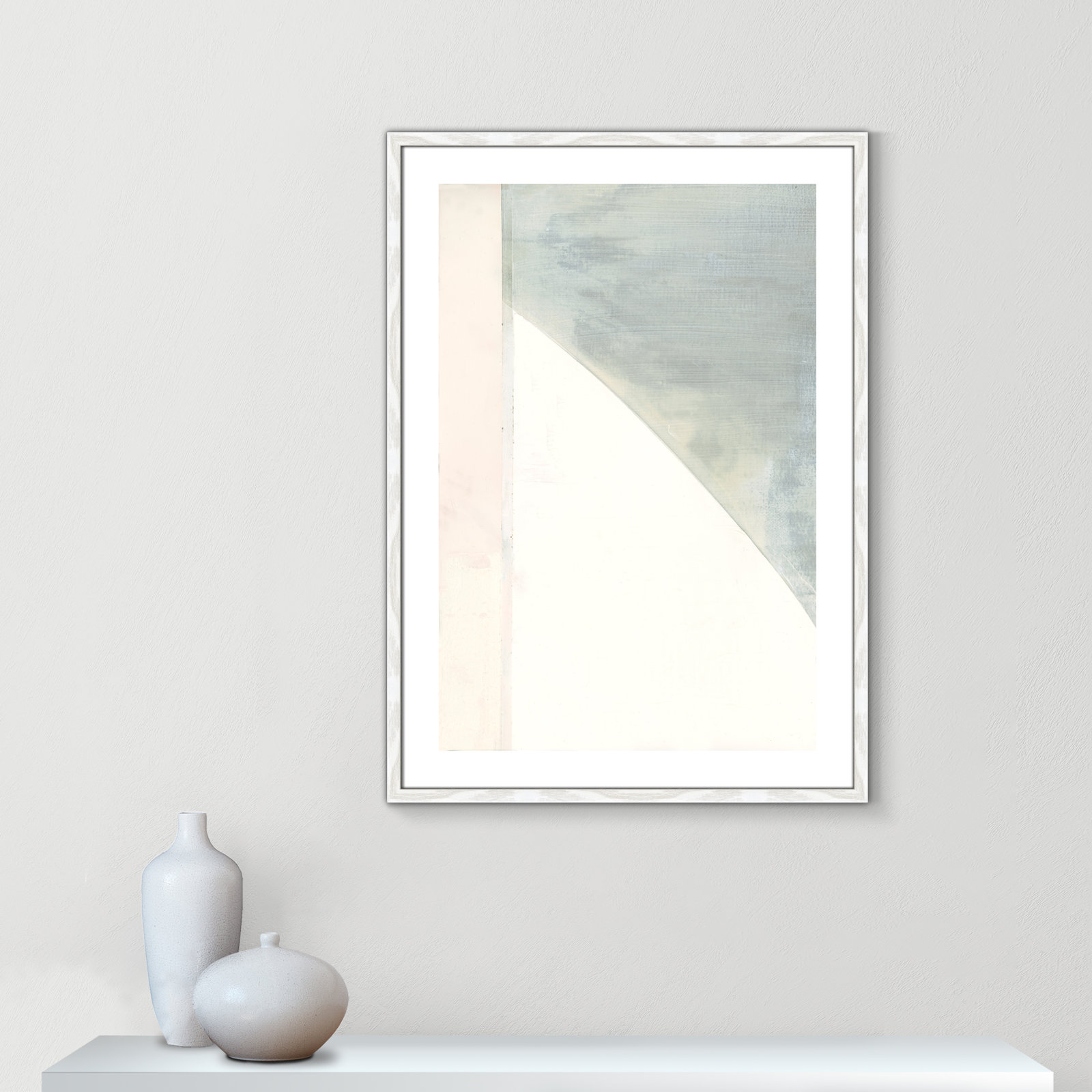 Alexandria "In Neutral I" Painting by Cartissi, 35.5" H x 25.5" W x 0.75" D, White Wood Framed Paper
