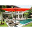 Parasol solaire DEL rectangulaire pour jardin et piscine, 3 m x 2 m, avec manivelle d'ouverture