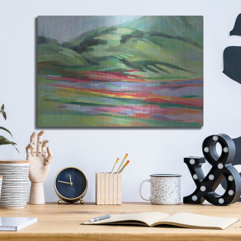  'Emerald Mountain' by Silvia Vassileva Metal Wall Art, 16" x 12", 12" H x 16" W