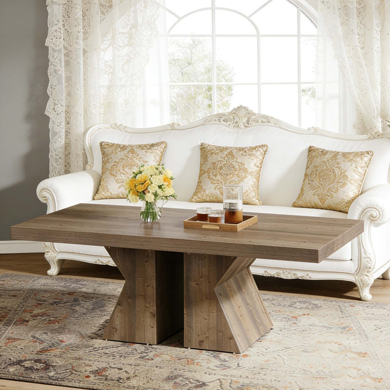 Table basse rectangulaire en bois