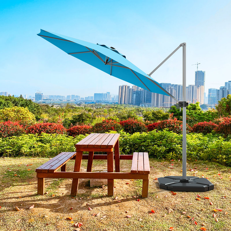 Parasol en porte-à-faux 11 pi x 11 pi Terrera, Bleu
