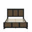 Grand lit plateforme campagnard avec bande en bois-1312263993
