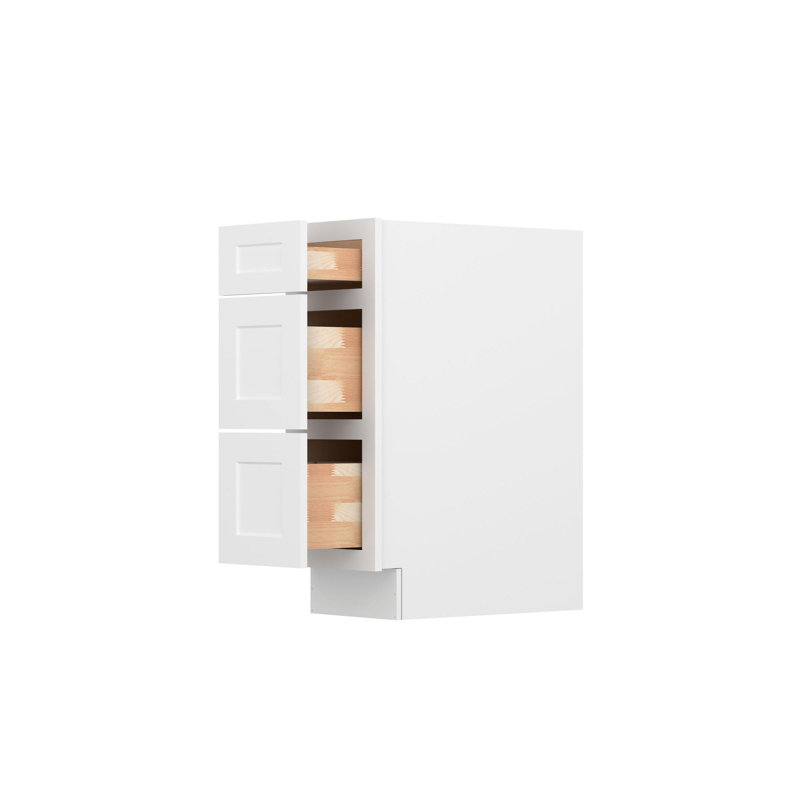 Armoire de cuisine à 3 tiroirs Furinno, prête à assembler, P 24 po x l 12 po x H 34,5 po, blanc, 12"