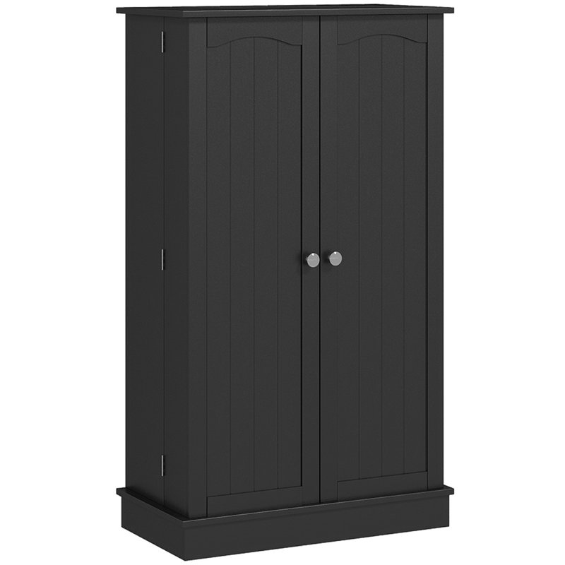 Étagère de rangement 41 po 41 po avec 12 portes et tablettes à 5 niveaux, Black