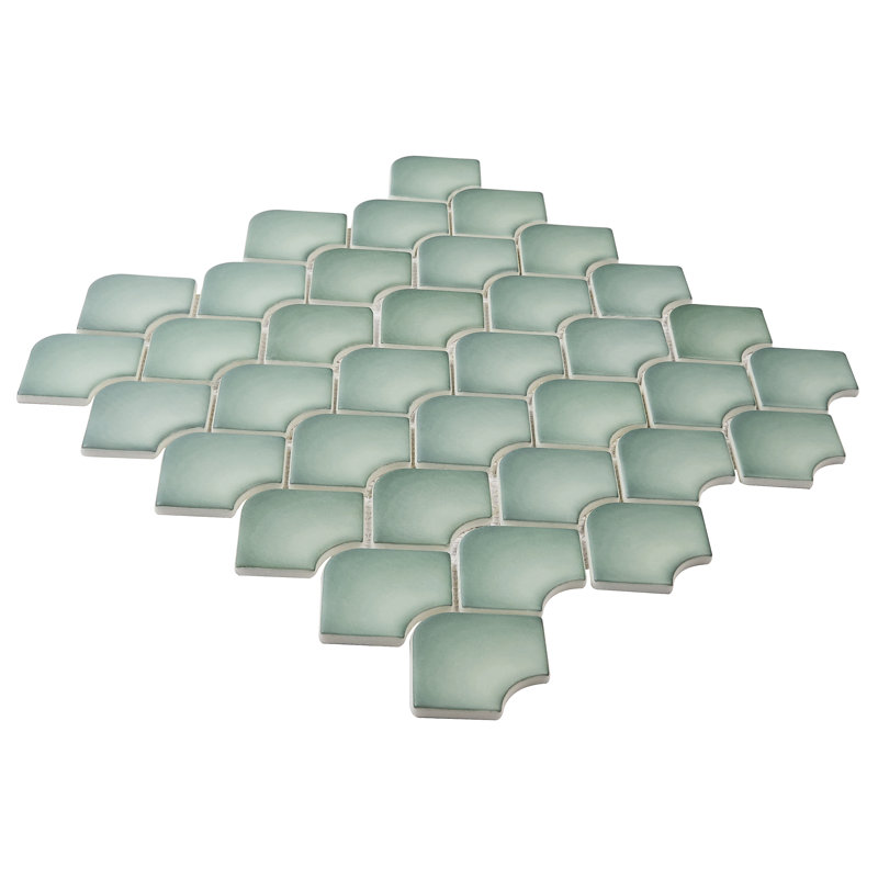 Carreau de mosaïque en verre l 12,55 po x L 13,18 po Waterhouse, Vert