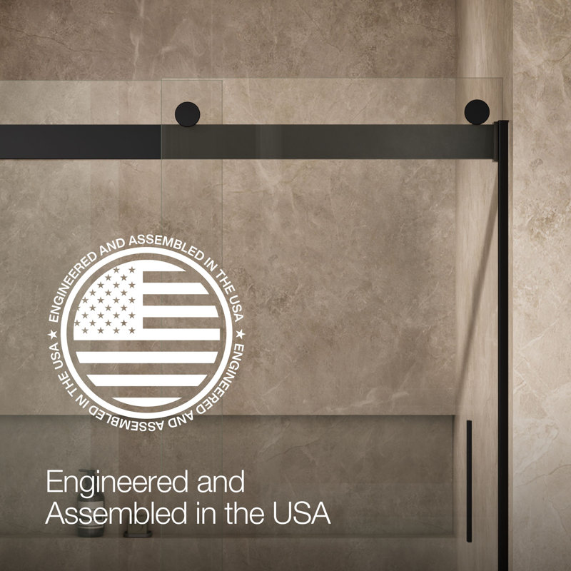 Levity 47.58" x 74" Bypass Shower Door with CleanCoat® Technology, Matte Black, Crystal Clear