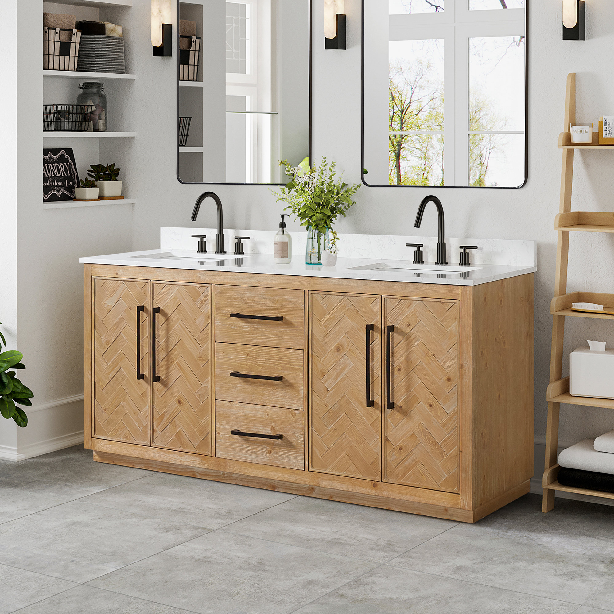 Birch Lane™ Jareth 72 Double Bathroom Vanity with Top - Wayfair Canada