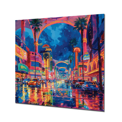 «Pink Blue Vegas Vibes Casinos I» - art mural Casinos / Pistes de course