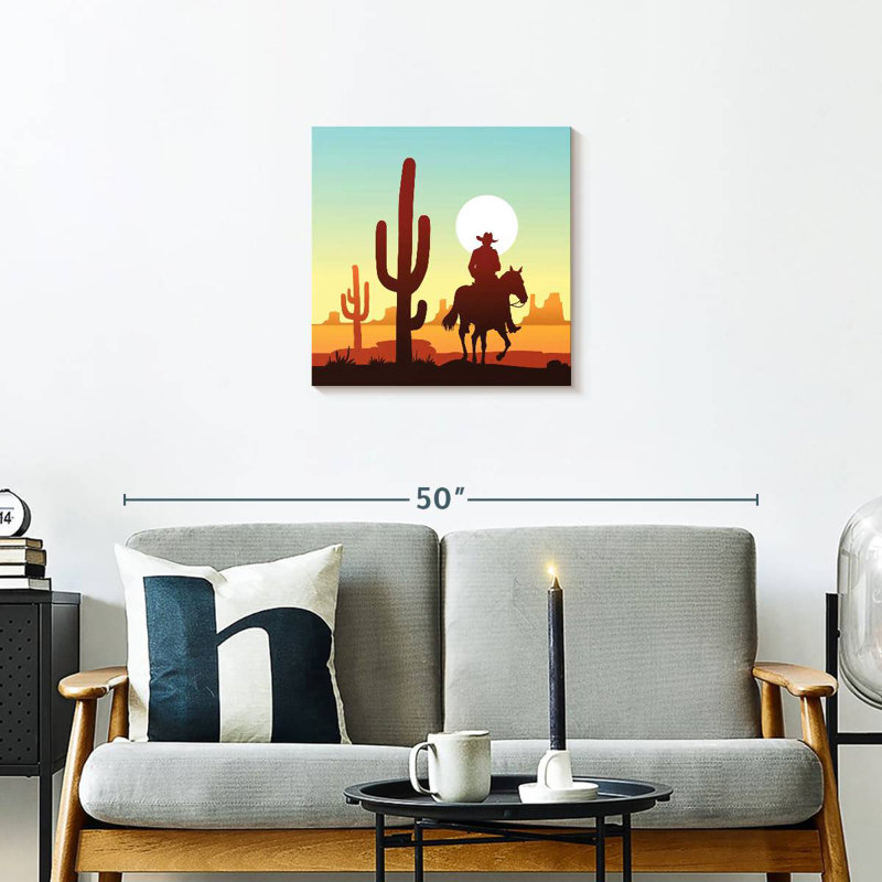 Lelar Cactus Desert Cowboy, 20" H x 20" W