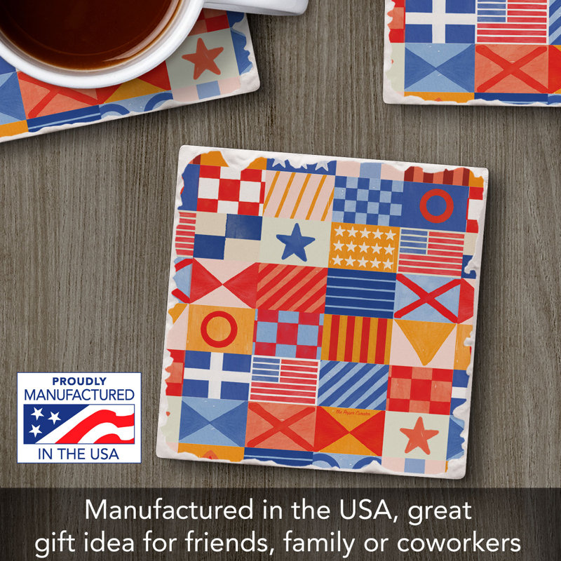 Nautical Flags Single Tumbled Tile Coaster Create Your Own Collection