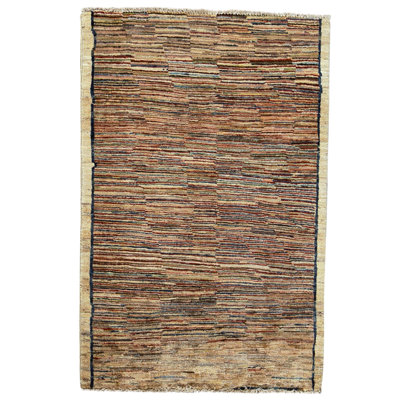 Hand Knotted Wool Area Rug in Multi