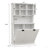 Two-Compartment Tilt-Out Dirty Laundry Basket Tall Bathroom Cabinet With 2 Adjustable Shelves-White-455834553