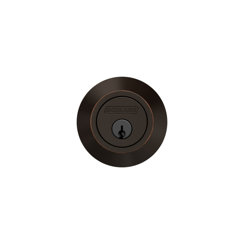 J Series Single Cylinder Deadbolt with Rosette, Yes, Aged Bronze