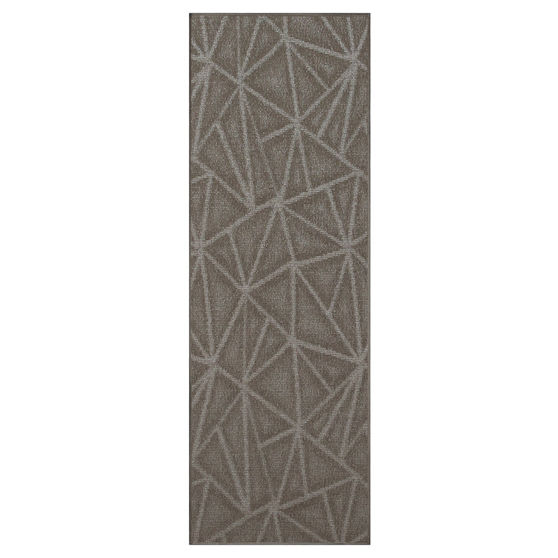 Tapis géométrique neutre intérieur / extérieur, Tapis de couloir 4 pi x 40 pi