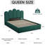 Base de lit pour tête de lit en velours avec rangement relevable, sans sommier tapissier, vert-367500872-365033695